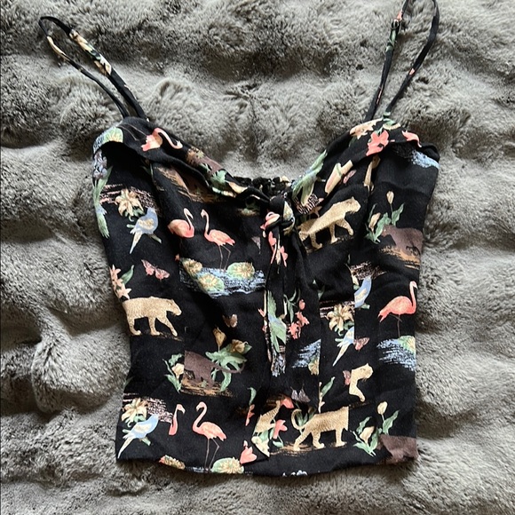 Reformation Lupe Top Animal Print - Picture 1 of 9
